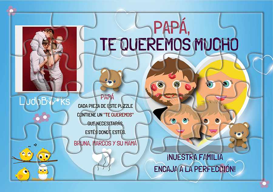 cuento personalizado para regalar a papá, de parte de sus hijos y de su mujer