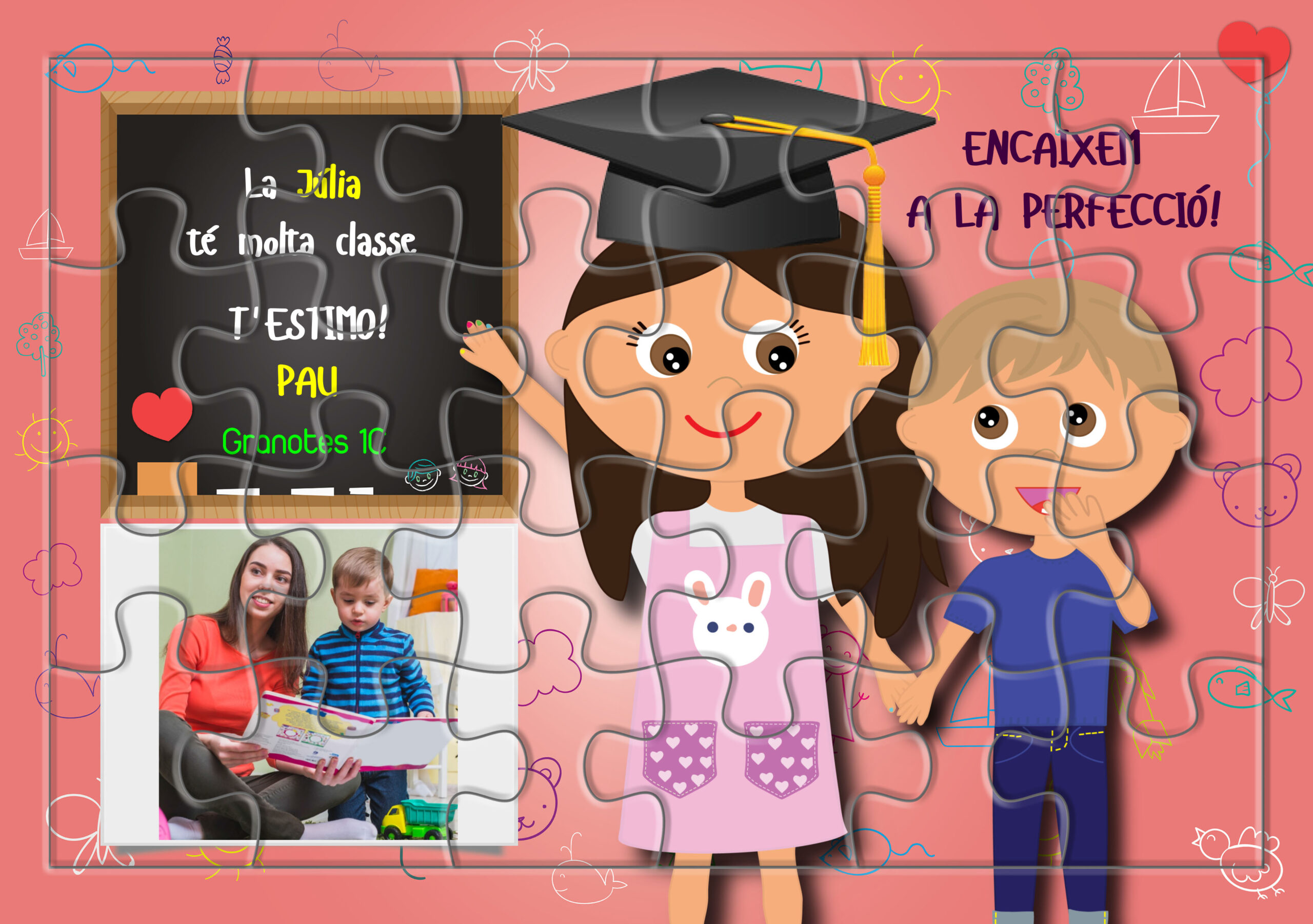 Puzzle personalitat per a regalar a una mestre a fi de curs