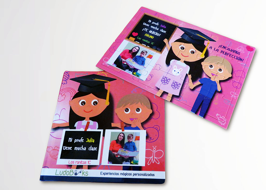 cuento personalizado con un puzzle personalizado de complemento
