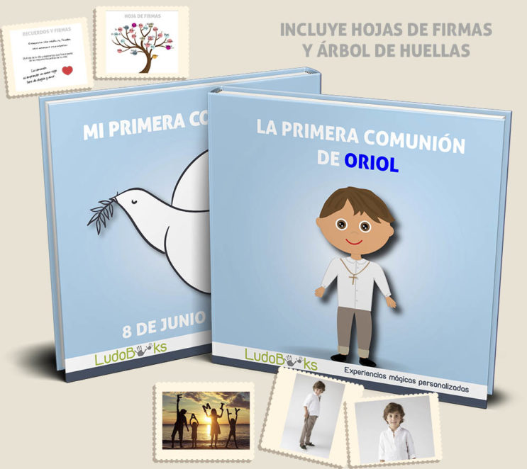 Libro personalizado de Comunión para niño