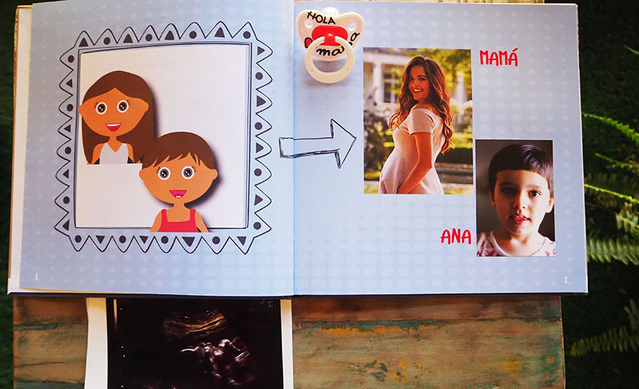 Libro personalizado llegada de un bebe con fotos y avatares