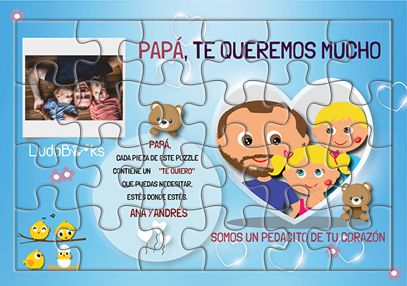 puzzle personalizado para regalar a papá