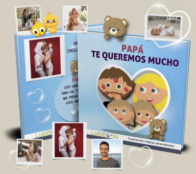 cuento personalizado para regalar a papá, de parte de mamá y sus hijos
