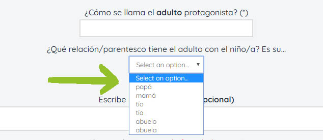 detalle del configurador de los cuentos personalizados de Ludobooks